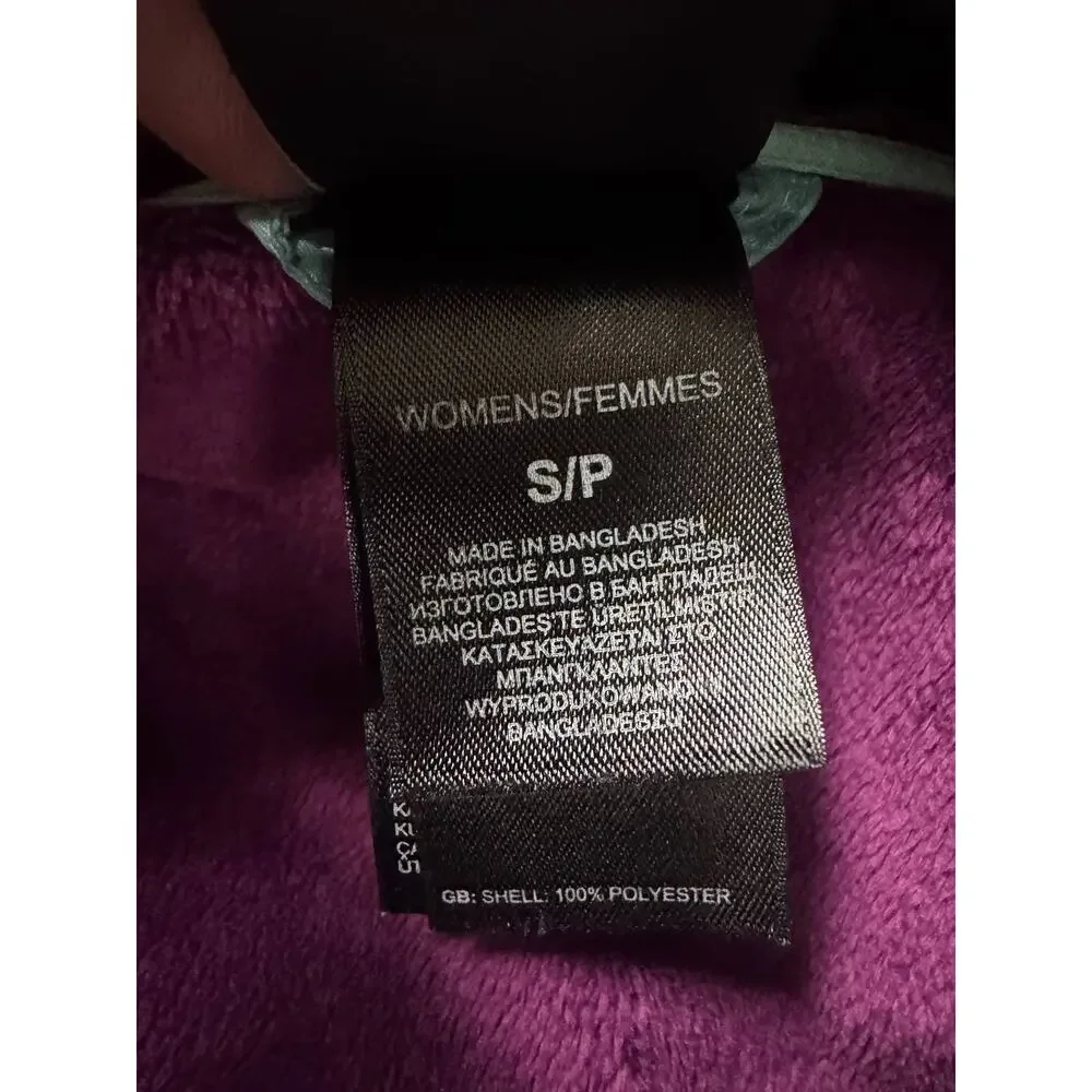 The North Face Women's Softshell Jacket Small Purple Teal Plaid Hooded Full Zip